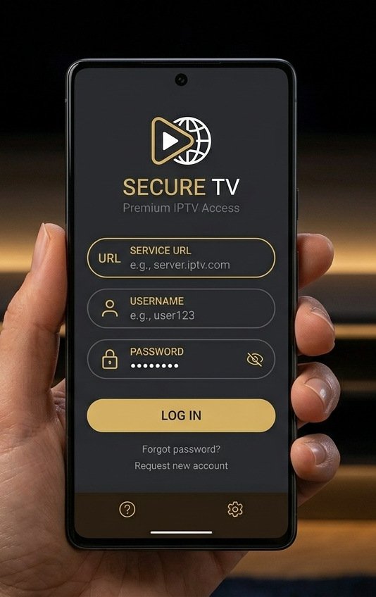 Installation IPTV sur Android — écran de connexion