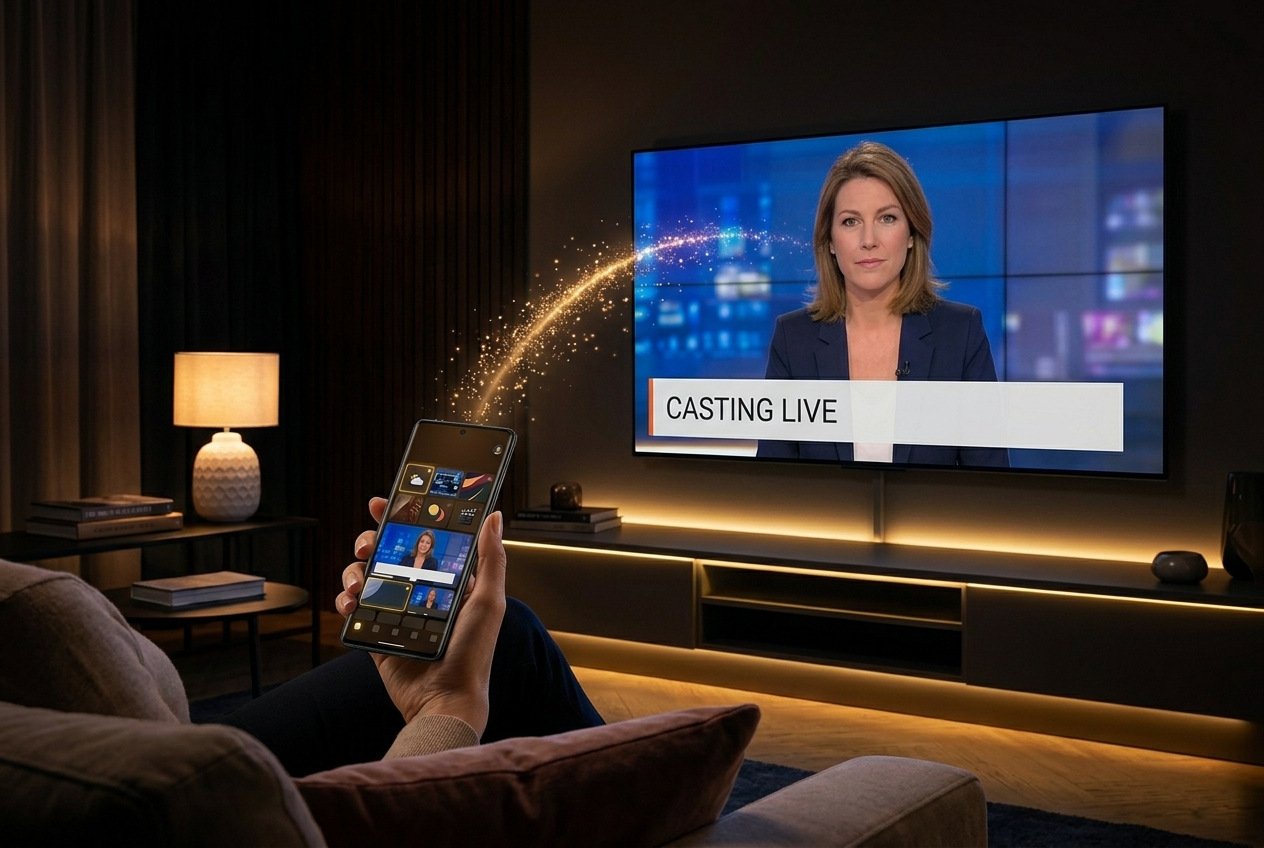 Téléphone cast vers TV via Chromecast ou AirPlay